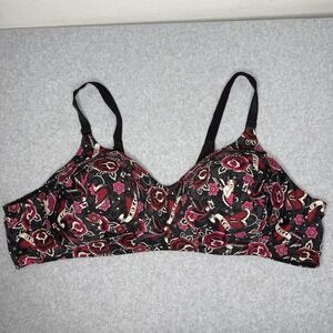Torrid Traditional Tattoo Heart‎ Dagger Rose Black Red Bra Womens 50B